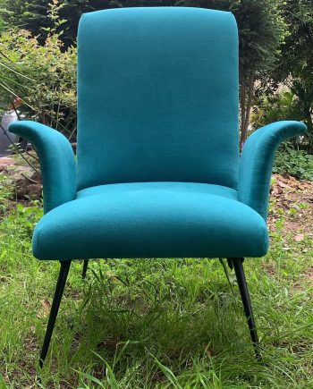 Poltrona in cotone Panama color verde acqua