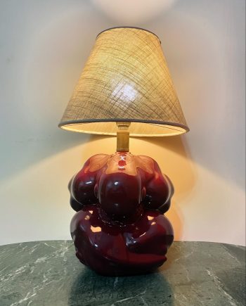 Lampada in ceramica bordeaux Buddha