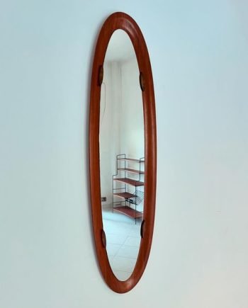 Specchio in teak ondulato