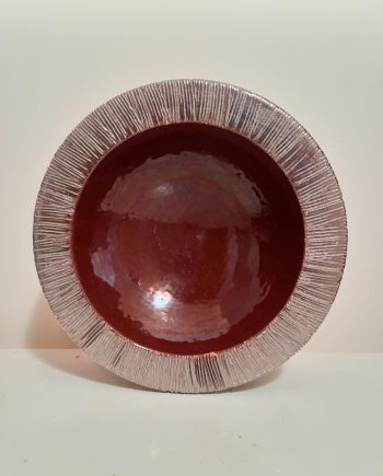 Svuotatasche con decoro argento striato Bitossi