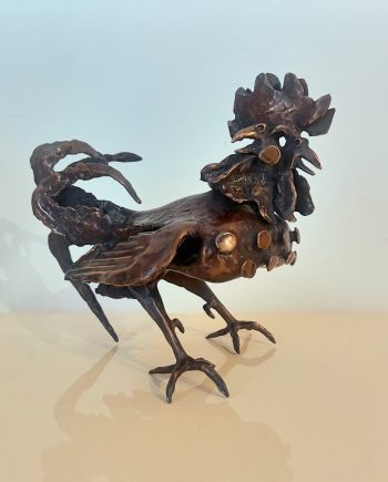 Scultura "Gallo" in bronzo