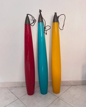 Lampadari pendenti in vetro soffiato colorato Vistosi