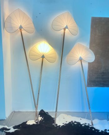 Set di 4 lampade con paralume a forma di foglia
