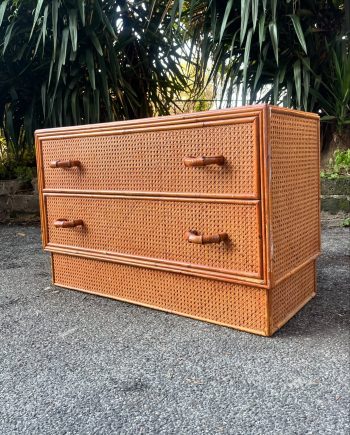 Cassettiera in rattan e bamboo