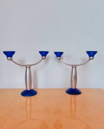 Coppia di candelabri in metallo Christofle