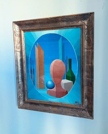 Quadro metafisico ad olio Mario Aubry