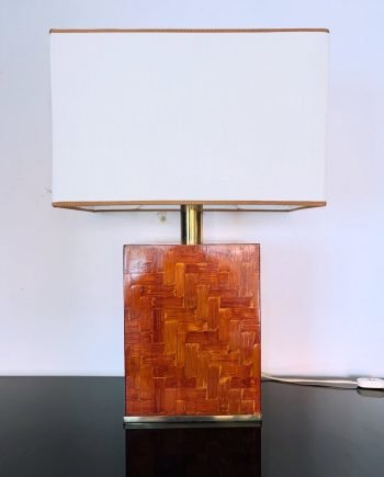 Lampada da tavolo in bamboo pressato