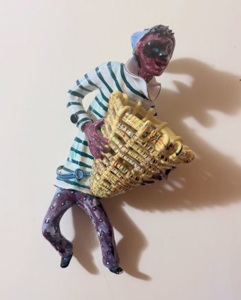 Lampada da muro in ceramica smaltata Otello Rosa