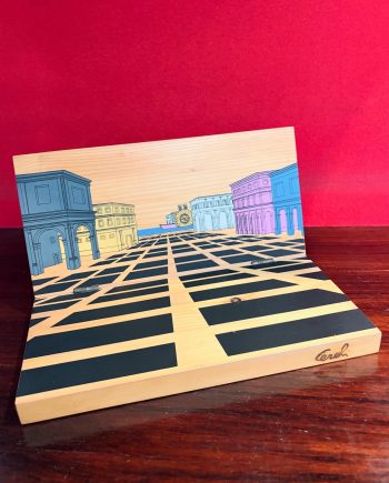 Serigrafia su legno "La città ideale" Mario Ceroli