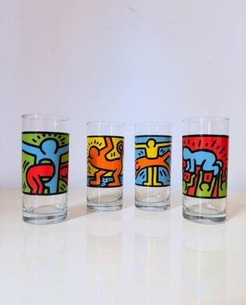 Set completo di 4 bicchieri Keith Haring